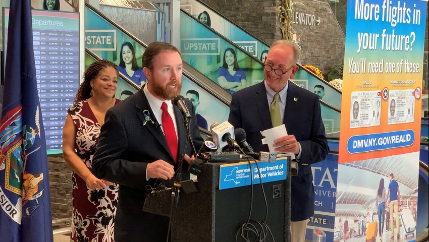 Madison County Clerk Michael Keville speaks at a press conference on Wednesday, encouraging New Yorkers to get their Real ID before the 2023 deadline.
