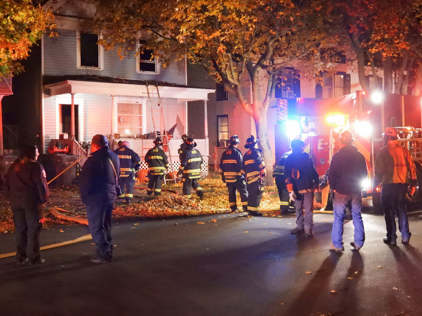 Rome firefighters wrap up scene overhaul following a bedroom fire on West Embargo Street very early Friday morning. Fire officials said no one was injured but a family of seven has been temporarily displaced.