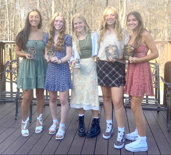 GIRLS SOCCER AWARDS &mdash;&nbsp;The Rome Free Academy girls soccer team had its banquet and handed out awards. From left: Danielle D&rsquo;Aiuto, most valuable defensive player; Brynn Furbeck, most valuable offensive player; Ellyza Minicozzi, Black Knight award; Mikayla McPheron and Alyssa D&rsquo;Aiuto, Joe Dundon Award for Excellence on the field, in school and in the community. Not pictured, Diane Morris, most improved player. The Black Knights ended the season with a 10-7 overall record and an 8-4 record in the Tri-Valley League.