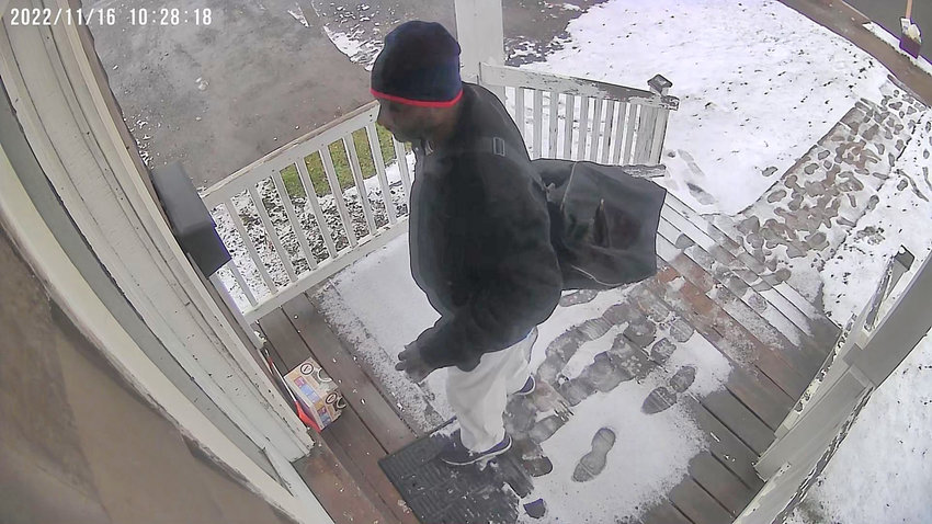 This man is wanted by the Yorkville Police Department after he was captured on camera stealing a package off a front porch on Whitesboro Street in the village around 10:30 a.m. Wednesday. Anyone who recognizes him is asked to call Yorkville Police at 315-736-8331.