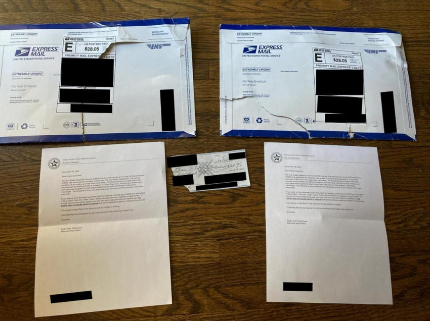 Mail to Elise for Congress, the re-election campaign for Rep. Elise Stefanik, R-21, Schuylerville, displays some of the mail it says was tampered with or had contributions stolen.