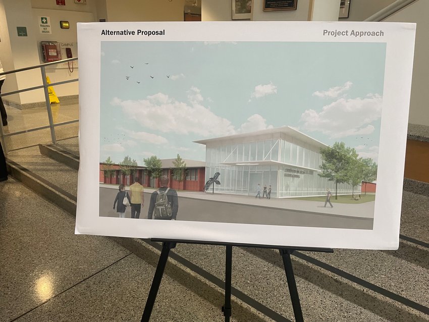 Here is an artist&rsquo;s rendering of what the renovated and expanded Science and Technology Building could look like at Mohawk Valley Community College&rsquo;s Utica Campus. The project was announced by U.S. Sen. Charles E. Schumer during a press conference at MVCC on Thursday.