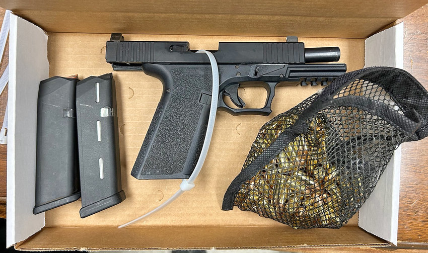 This 9mm ghost gun and its ammunition were sized following a traffic stop in Madison County Thursday evening, according to the Madison County Sheriff's Office.