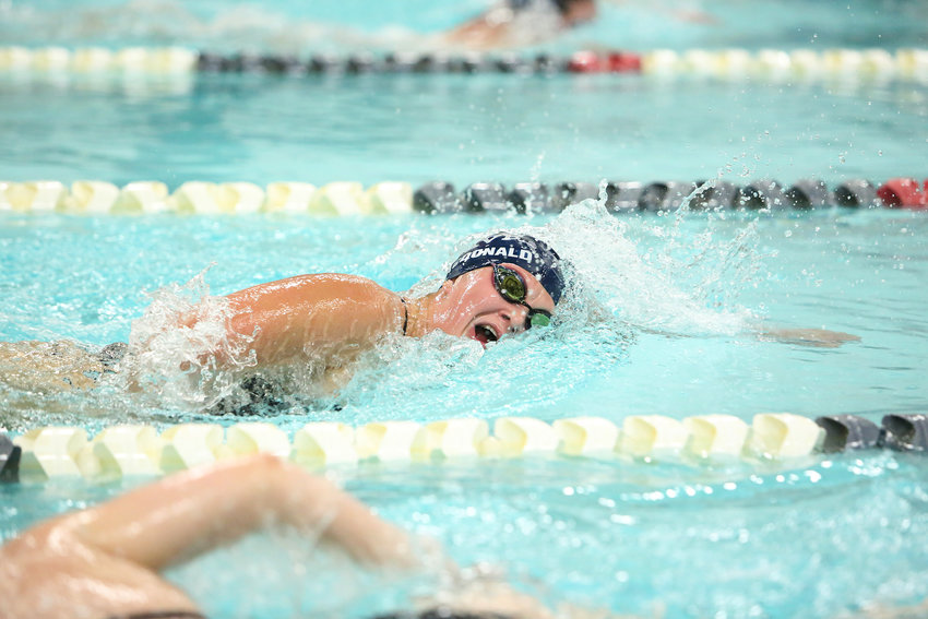 SUNY Geneseo swimmer Kim MacDonald (New Hartford) was named the Outstanding Swimmer of the Meet after leading the Knights to their 15th consecutive team title at the State University of New York Athletic Conference Women&rsquo;s Swimming &amp;amp; Diving Championships.
