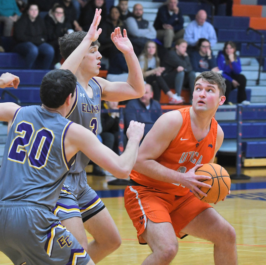 Utica University's Thomas Morreale goes up for a shot earlier this season. Morreale is a second team all-Empire 8 selection.