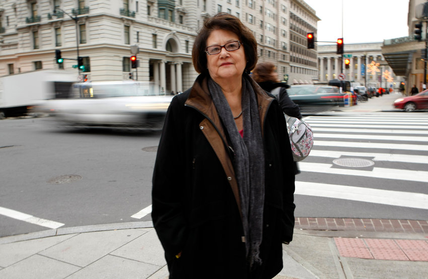 Elouise Cobell poses for a photo outside the law offices of Kilpatrick &amp; Stockton on Dec. 8, 2009, in Washington. Cobell, known as &ldquo;Yellow Bird Woman&rdquo; (1945-2011), started the first bank established by a tribe on a reservation in Browning, Montana.