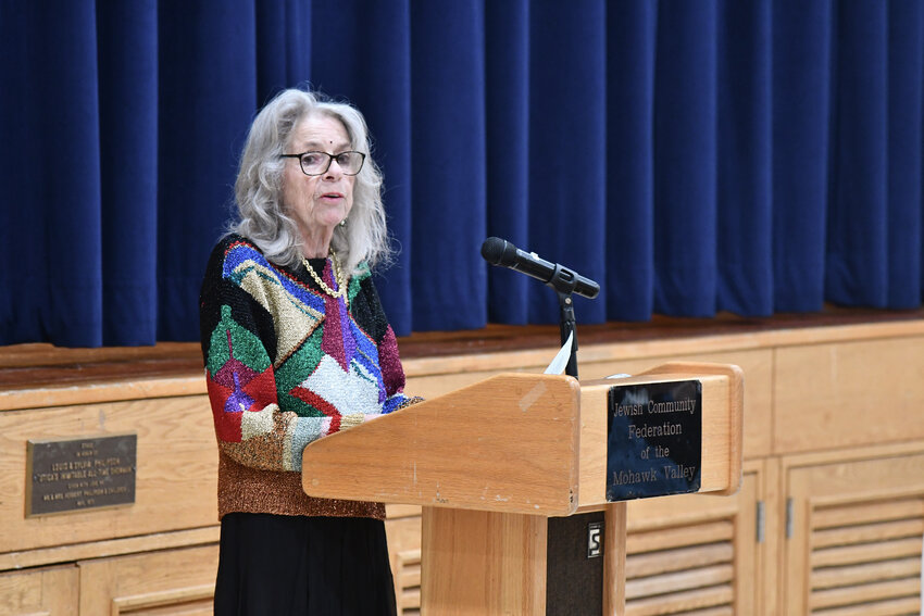 Marione Ingram spoke at the Jewish Community Federation of the Mohawk Valley on Tuesday, April 18, as part of the yearly Helen and Leon Sperling Holocaust Memorial Lecture series. She told her story and talked about equal rights, tolerance, and peace.