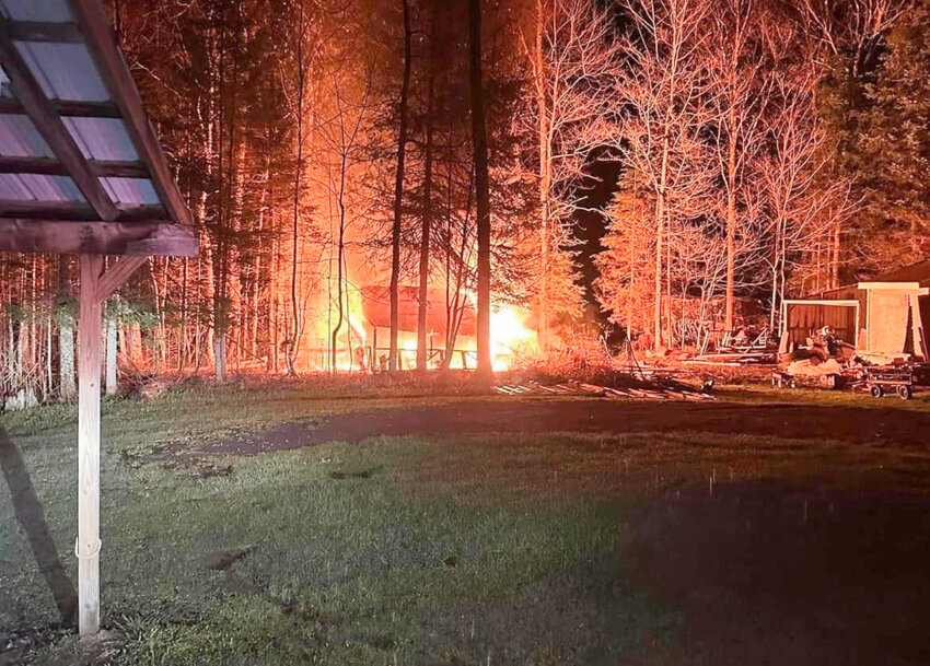 A fire on Susquehanna Street in the town of Remsen left a storage shed and chicken coop a total loss, close to midnight on Wednesday, officials say.