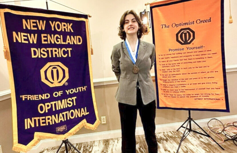 Olivia Crane, a junior at Madison Central School District, recently earned third place in the Optimist International New York/New England District Oratorical Competition in New Hartford.