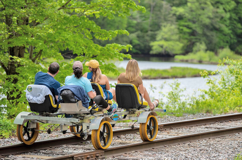 A railbike travels the tracks of the Adirondacks, giving an up-close look at nature&rsquo;s beauty.