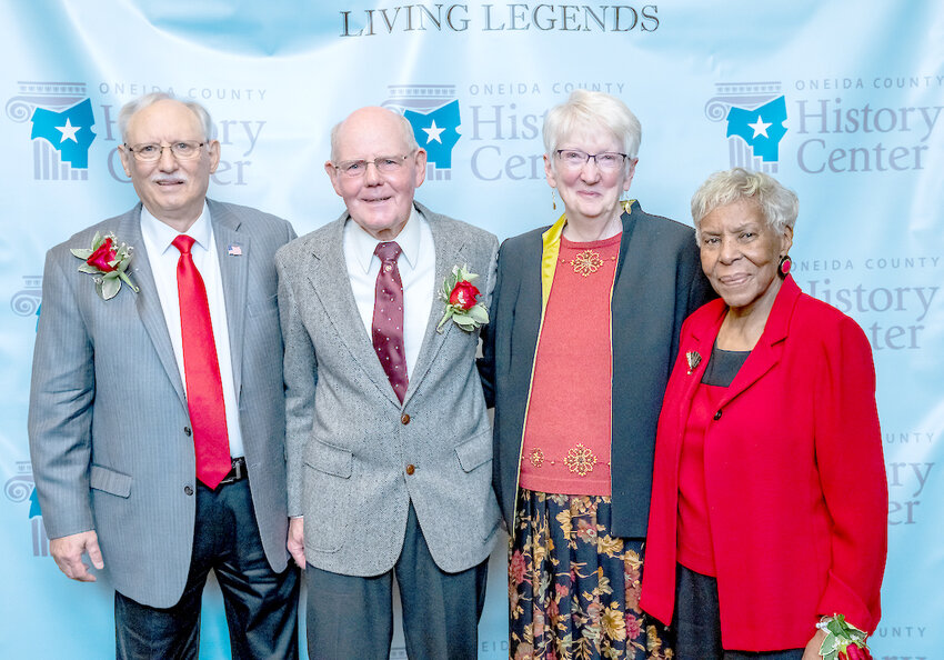 The Oneida County History Center&rsquo;s 2022 Living Legends &mdash; Joseph Fraccola, Jim Moran, Sister Maureen Denn and Robbie Darcy are shown at last year&rsquo;s awards ceremony. The center is seeking nominations for its 2023 Historical Hall of Fame and&nbsp;Living Legends Awards.