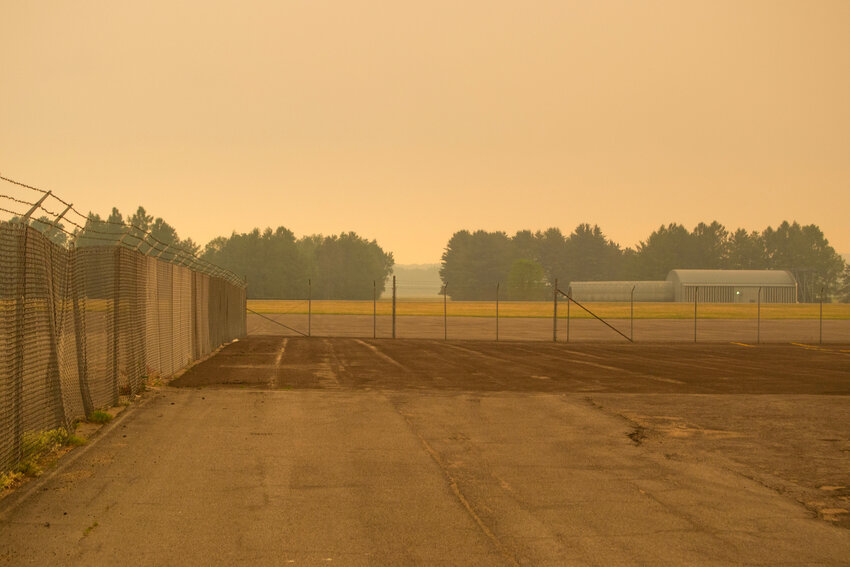 The impact of Canadian wildfires was very visible in Rome around noon on Tuesday, June 6 in this sight captured on Griffiss Business and Technology Park.
