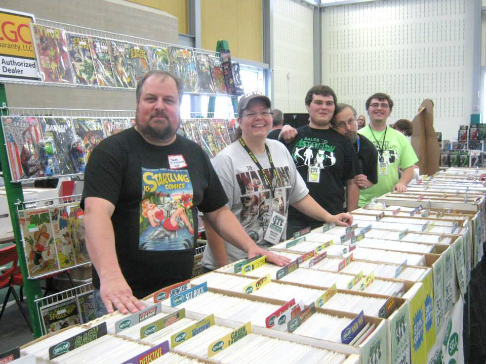 SALES TO ASTONISH — The owners and staff of Sales to Astonish comics in Kirkland at Uticon at Mohawk Valley Community College.
 (Photo submitted)