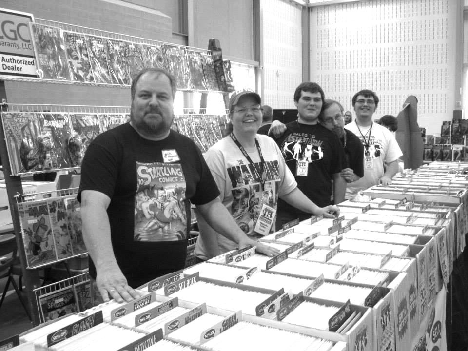 SALES TO ASTONISH — The owners and staff of Sales to Astonish comics in Kirkland at Uticon at Mohawk Valley Community College.
 (Photo submitted)