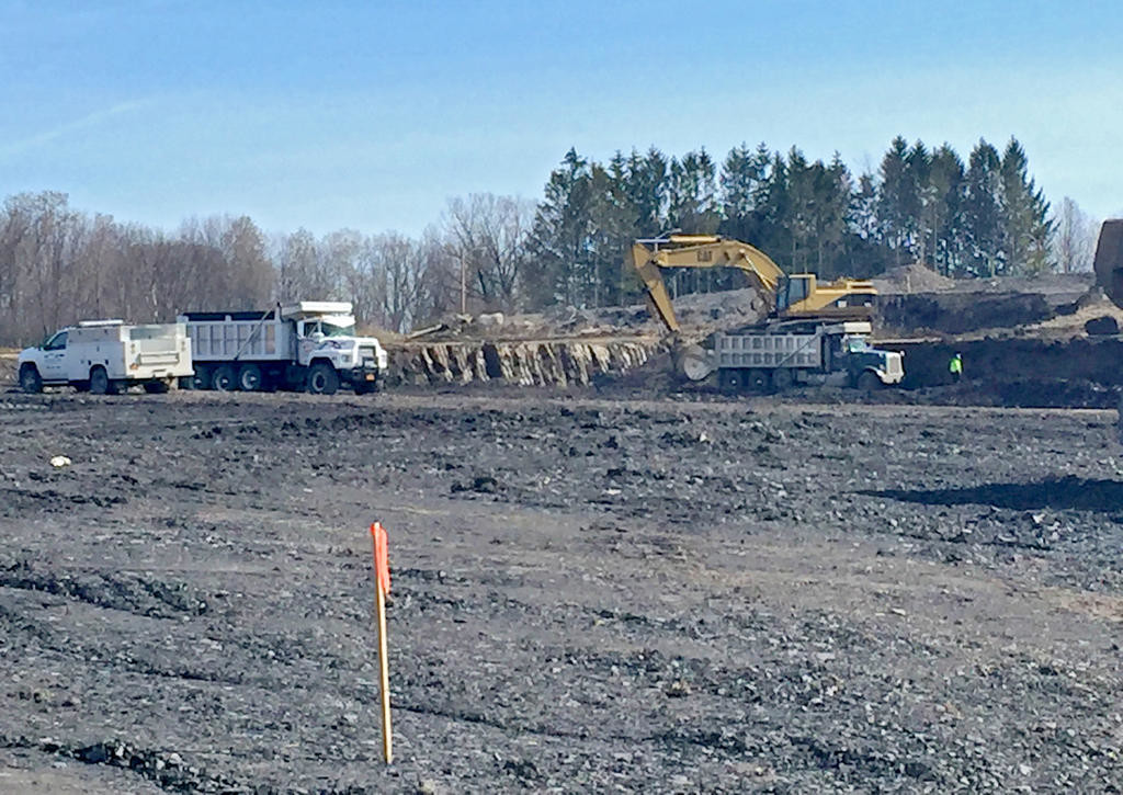 HARD AT WORK — Excavation work continues at the Marcy Nanocenter site.  The state budget proposal heading toward final passage includes $585 million in funding to make the site a hub for nanotechnology.
 (Photo submitted)