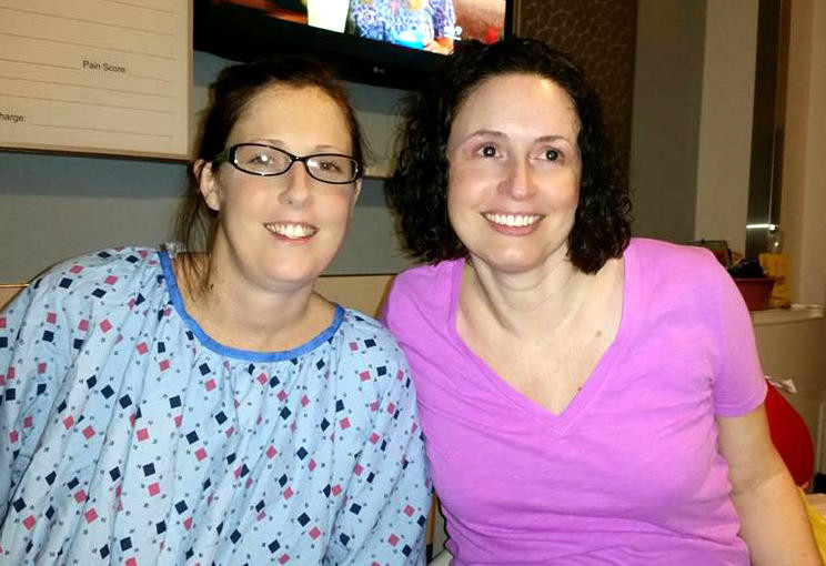 HEADING HOME — Tiffany Seoane, left, and her sister Tara Salerno are all smiles following lengthy surgery and about a week’s worth of rest and observation. Salerno donated the right lobe of her liver and her bile ducts through transplant surgery Jan. 19 to help Seoane combat primary sclerosing cholangitis and is going home. Seoane will remain under observation at New York Presbyterian Hospital for about a month.
 (Photo submitted)