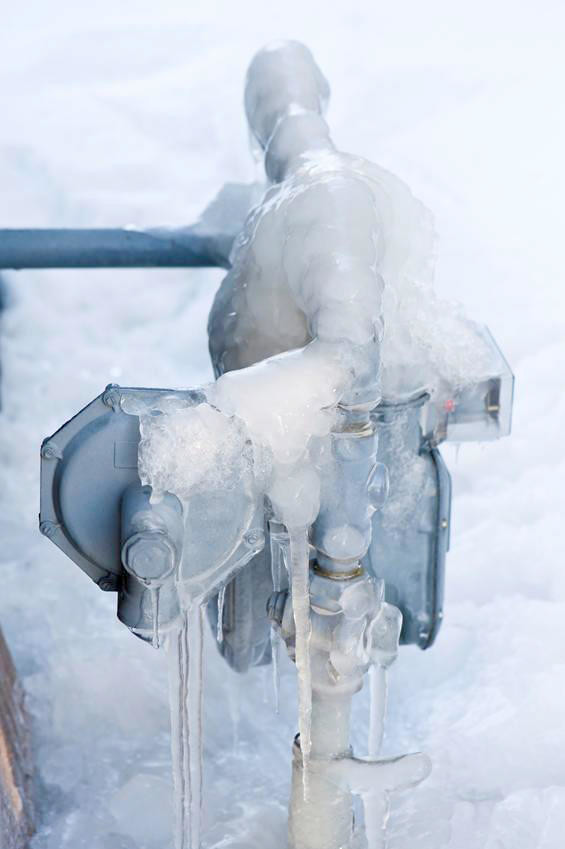 DAMAGE POSSIBLE — Ice and snow building, or falling ice and snow from the roof, can damage gas meters, National Grid officials warn.  The company is urging homeowners to keep gas meters and furnace vents clear of snow and ice and issued safety tips for local residents.
 (Photo submitted)