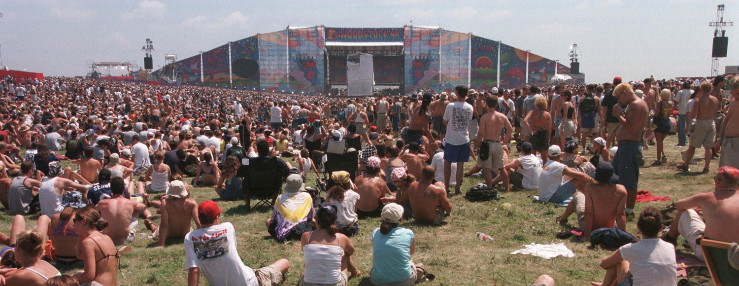 EAST STAGE — Pictured is the East Stage 20 years ago when Woodstock 1999 was at the former Griffiss Air Force Base.