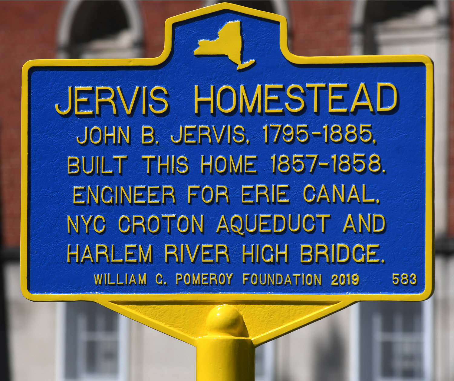 HONORING JERVIS — The Jervis Homestead marker that is new after the old one was destroyed by a fallen tree limb.