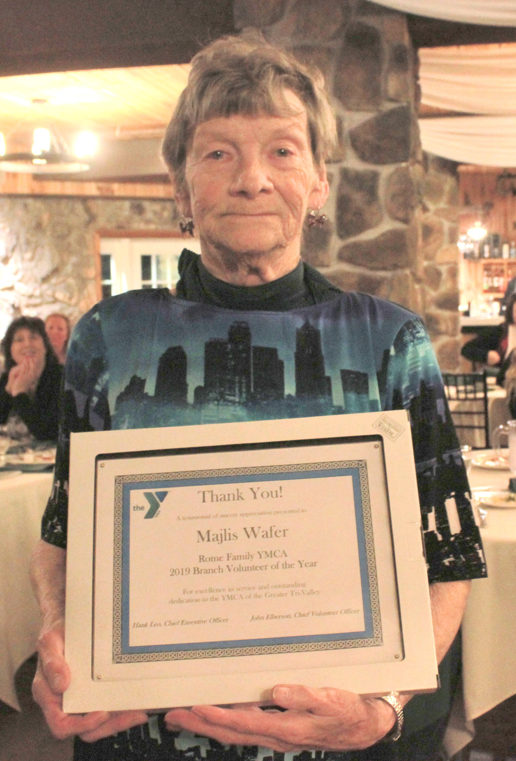 ROME VOLUNTEER — Majlis Wafer was awarded the Rome Volunteer of the Year at the annual YMCA 2020 Recognition Program on Wednesday.