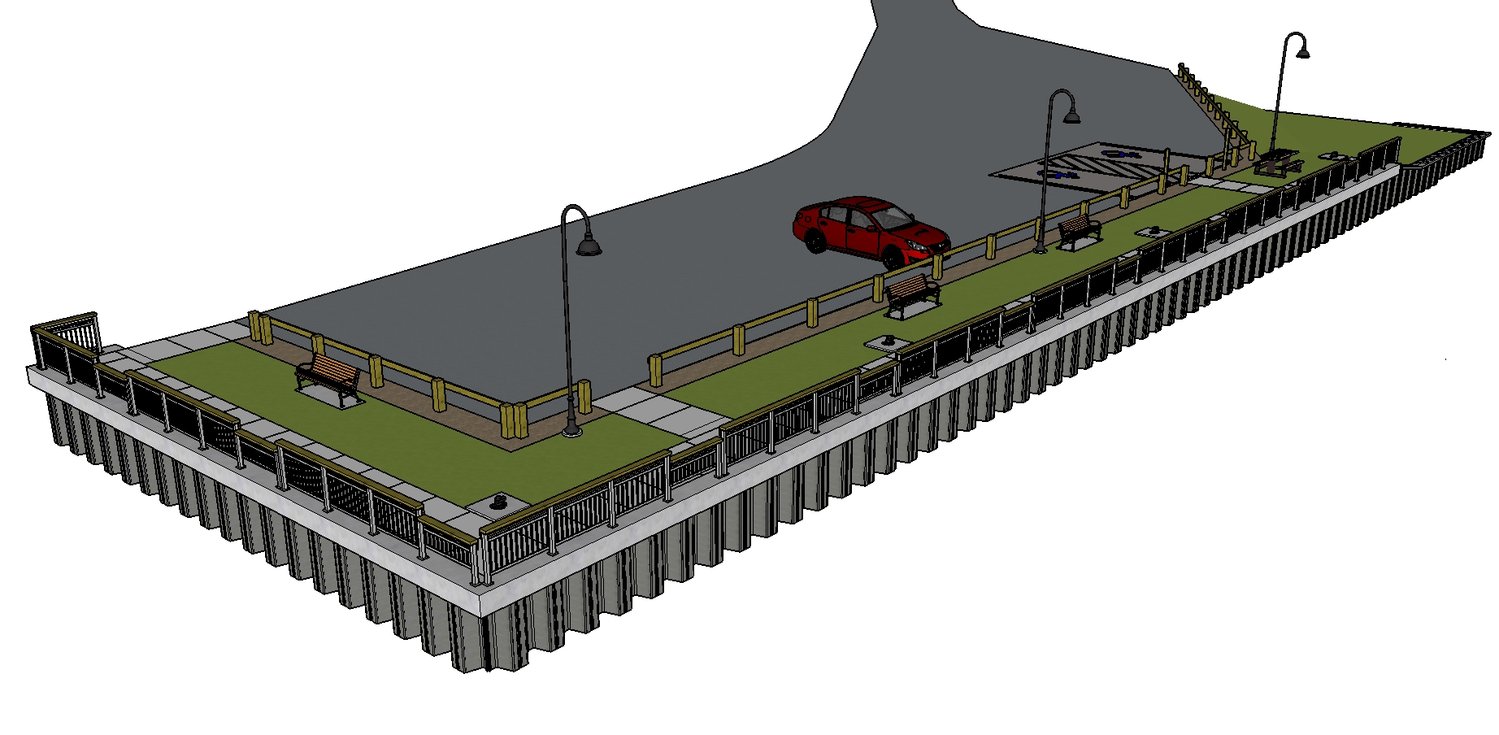 DOCK WORK — Above is an artist’s rendering of the historic Cleveland Dock Fishing Access Site after proposed renovations have been completed. Work on the project, expected to cost nearly $1 million, will begin later this winter.