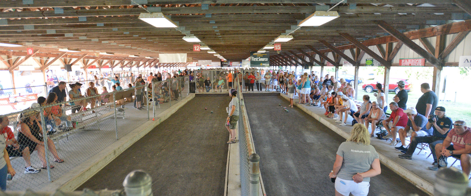 TOO SOON TO CALL — Spectators line the courts as the women’s competition got underway during the 2019 World Series of Bocce at the Toccolana Club in this file photo. Organizers are hopeful that this year’s event may still be able to be held.