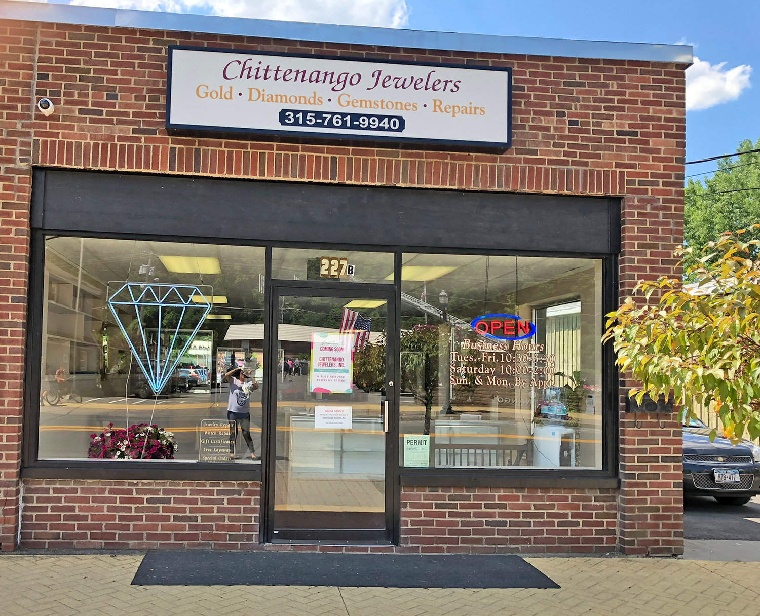 NOW OPEN — Chittenango Jewelers, 227B Genesee St., opened its doors for the first time at 10:30 this morning. The business is a joint venture of two industry professionals — Harvey Ullman and Paula Bojinoff.