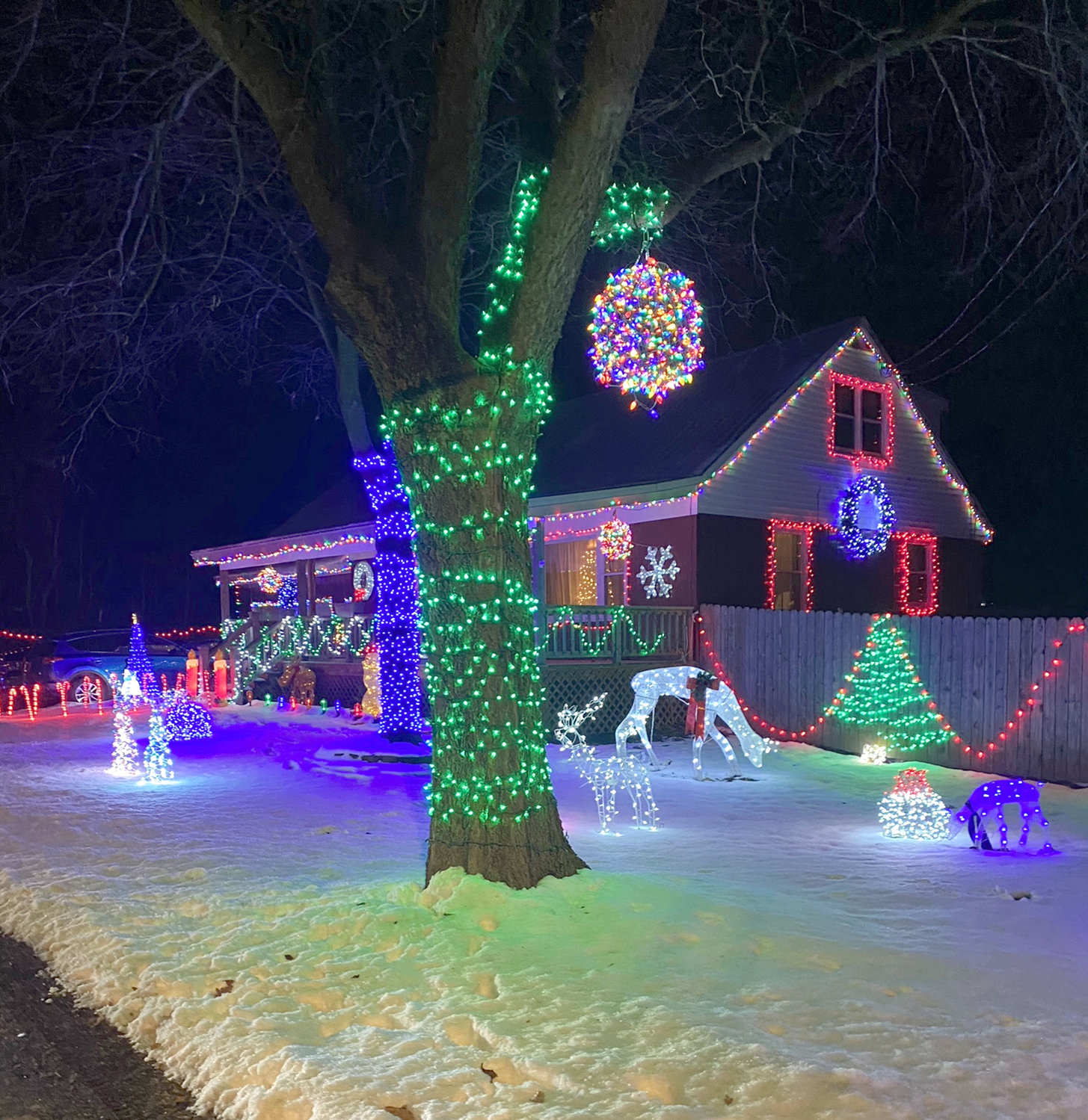 SECOND PLACE — Oneida’s first Light Fight saw Chris Kimball and his family, of 509 Lincoln Ave., take home second prize and a slew of gift cards from local businesses. The home featured a host of festive lights that danced on fresh fallen snow.