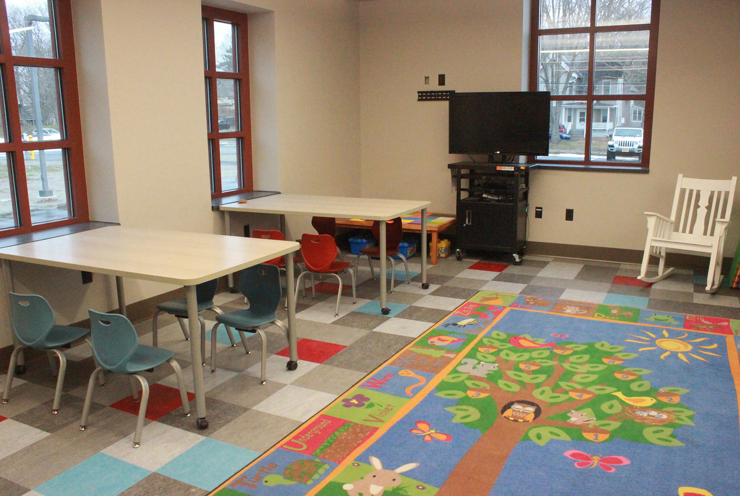 CHILDREN’S ROOM — The new children’s room at the Oneida Public Library’s finished facility sits ready for activities and story time.