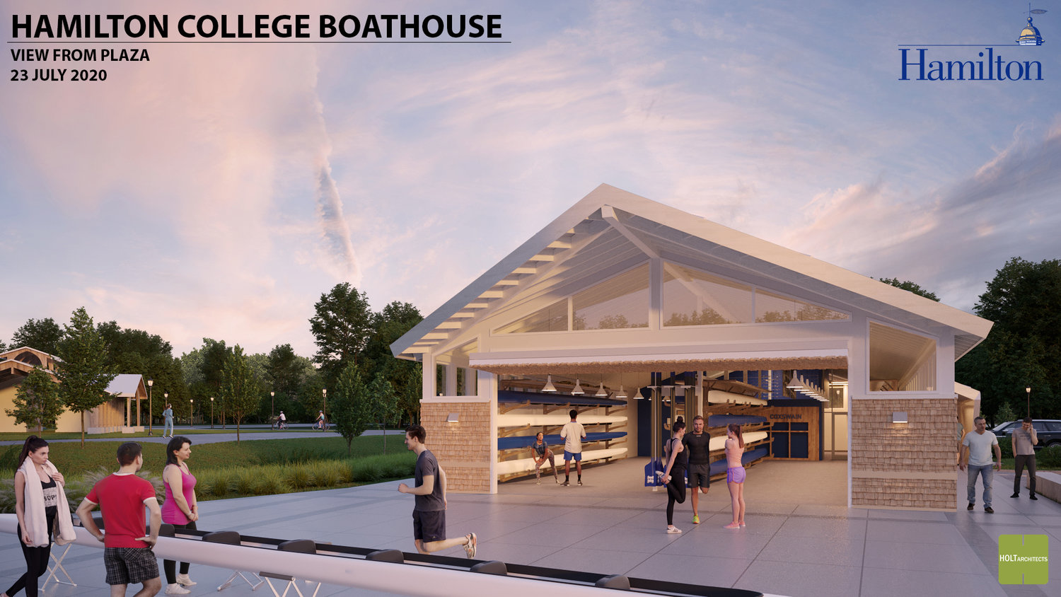 INSIDE VIEW — This computer-generated image shows what the inside of the Hamilton College boathouse will look like once completed at Bellamy Harbor Park.