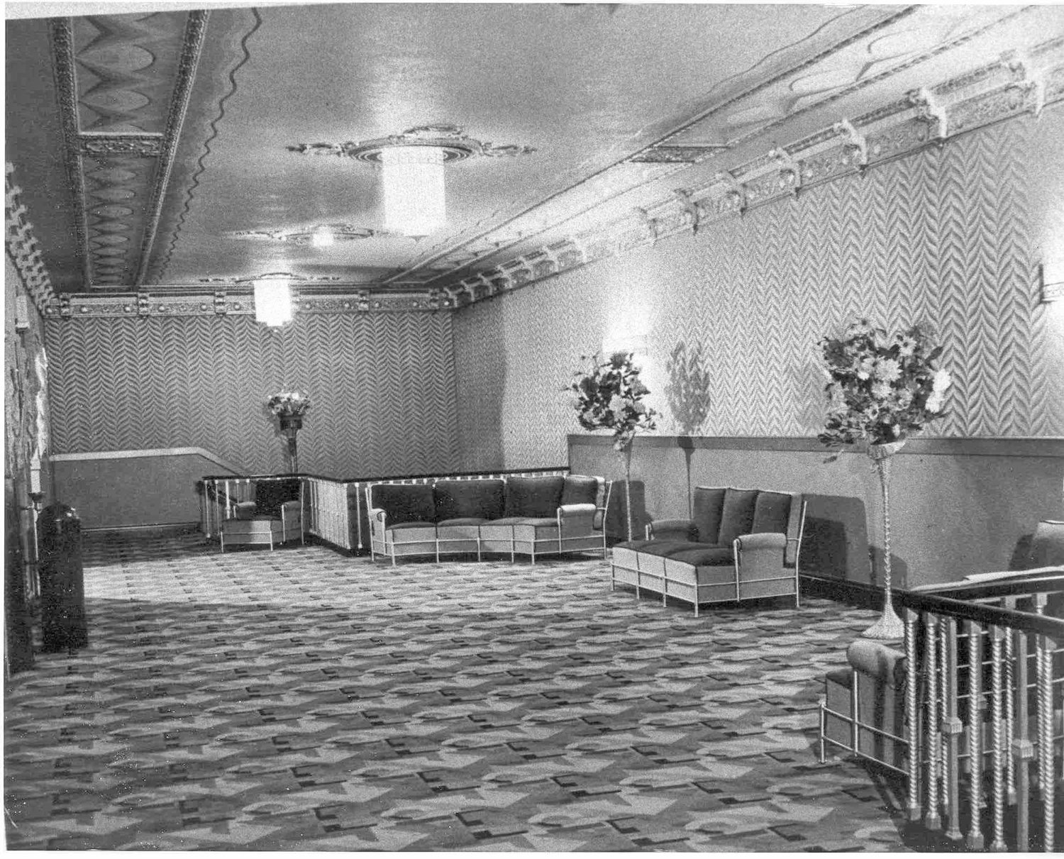 BACK IN TIME — Here is the mezzanine foyer of Rome Capitol Theatre after renovations were completed back in 1939.  Current renovations are near completion and the public will have its first opportunity to view the new upgrades on July 17.