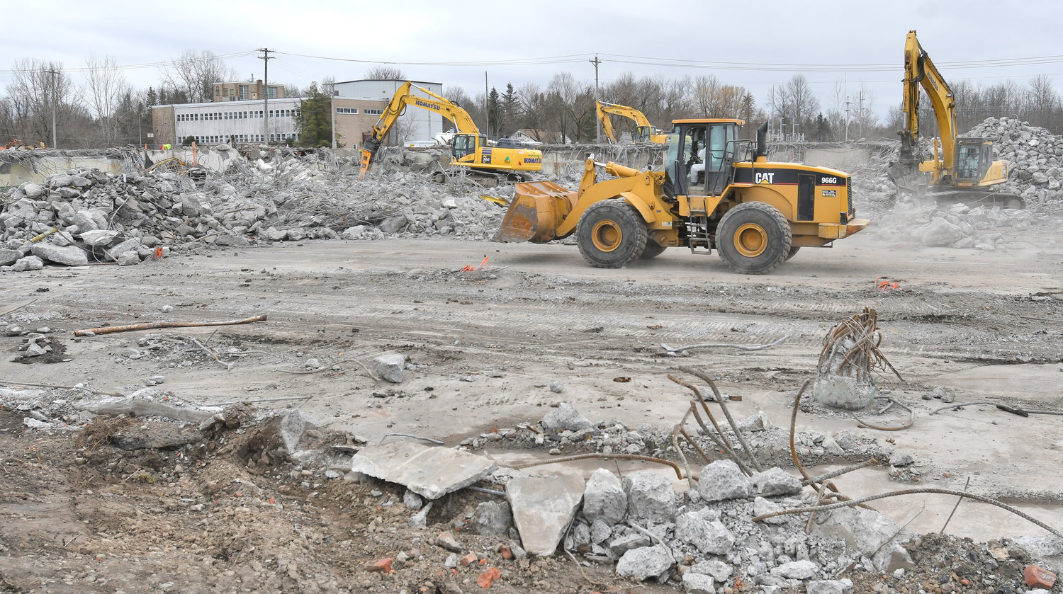 MORE HELP ON THE WAY — The former Rome Cable site is shown during demolition in this file photo. A group of consultants are coming to Rome to help local agencies and officials develop a plan for its marketing and reuse.