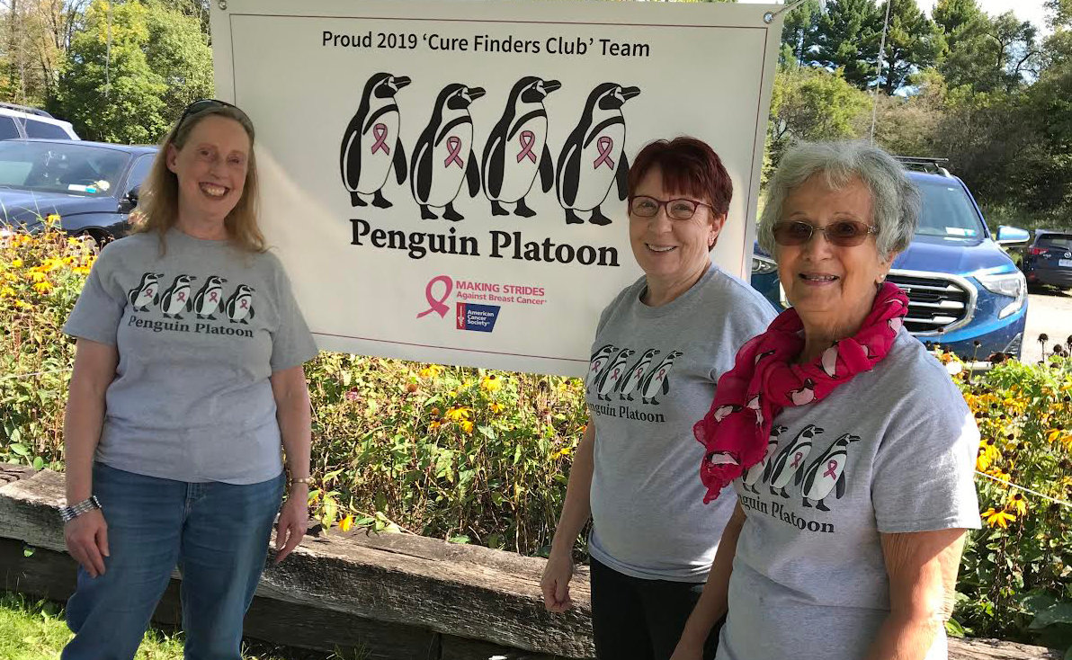 PENGUIN PLATOON — Some of the members of team Penguin Platoon at the 2019 Making Strides Against Breast Cancer Walk in Utica.