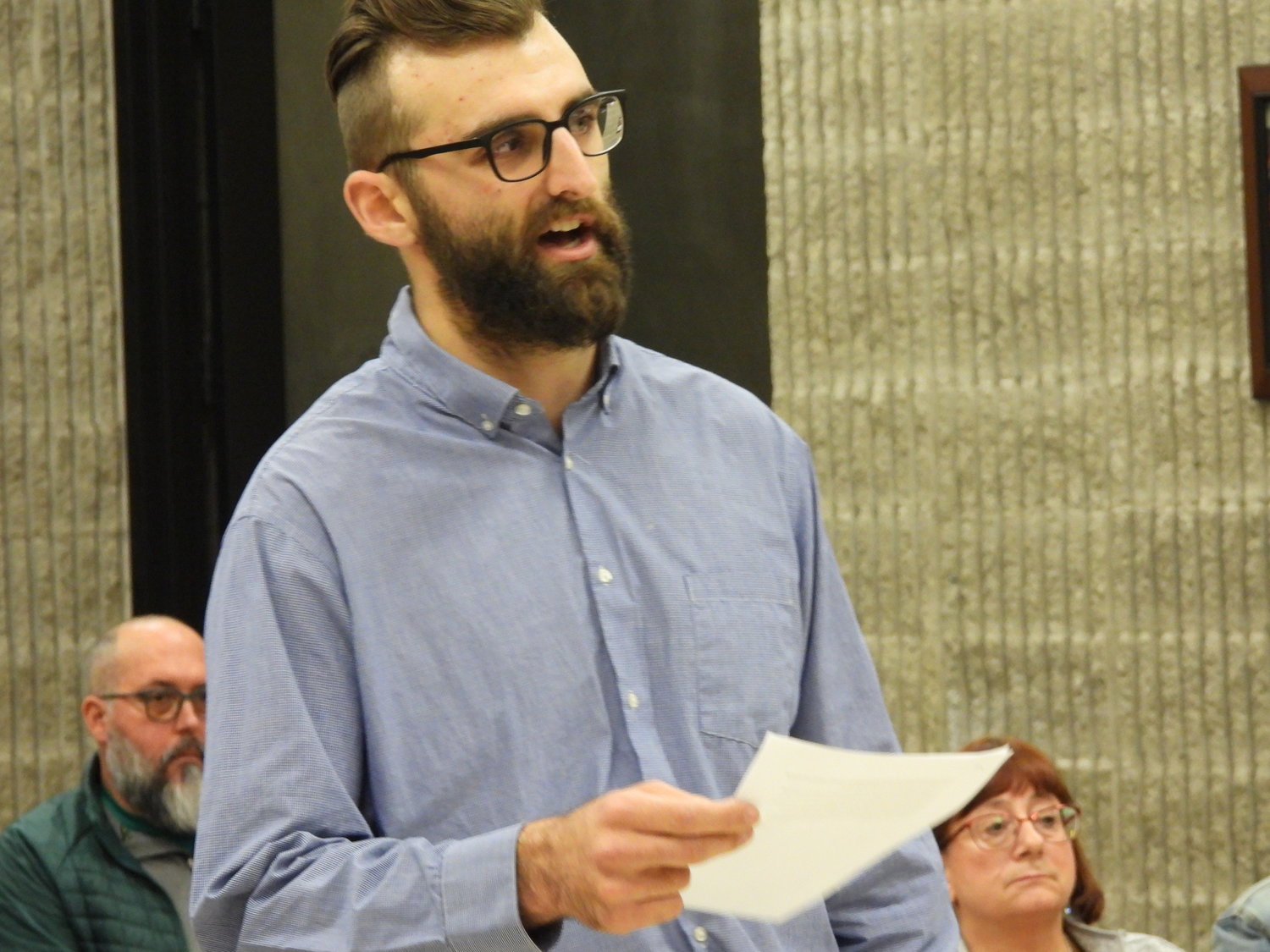 POTENTIAL TAX REVENUE — Jacob Cornell, co-owner of Cornell’s Greenhaus in Oneida, encourages members of the city council to opt-in and allow dispensaries in the Oneida, citing around $200,000 in potential tax revenue.
