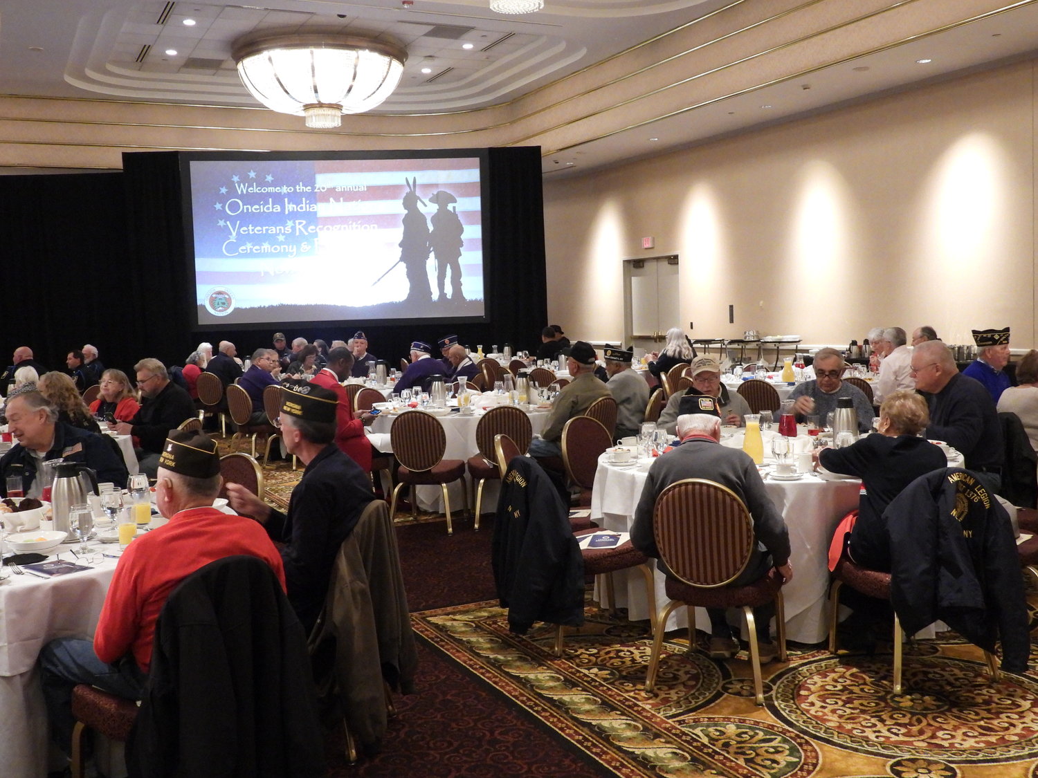 HAILING VETERANS — The Oneida Indian Nation hosts their 20th annual Veterans Recognition Ceremony and Breakfast, honoring veterans for their service and recognizing veterans amongst them.