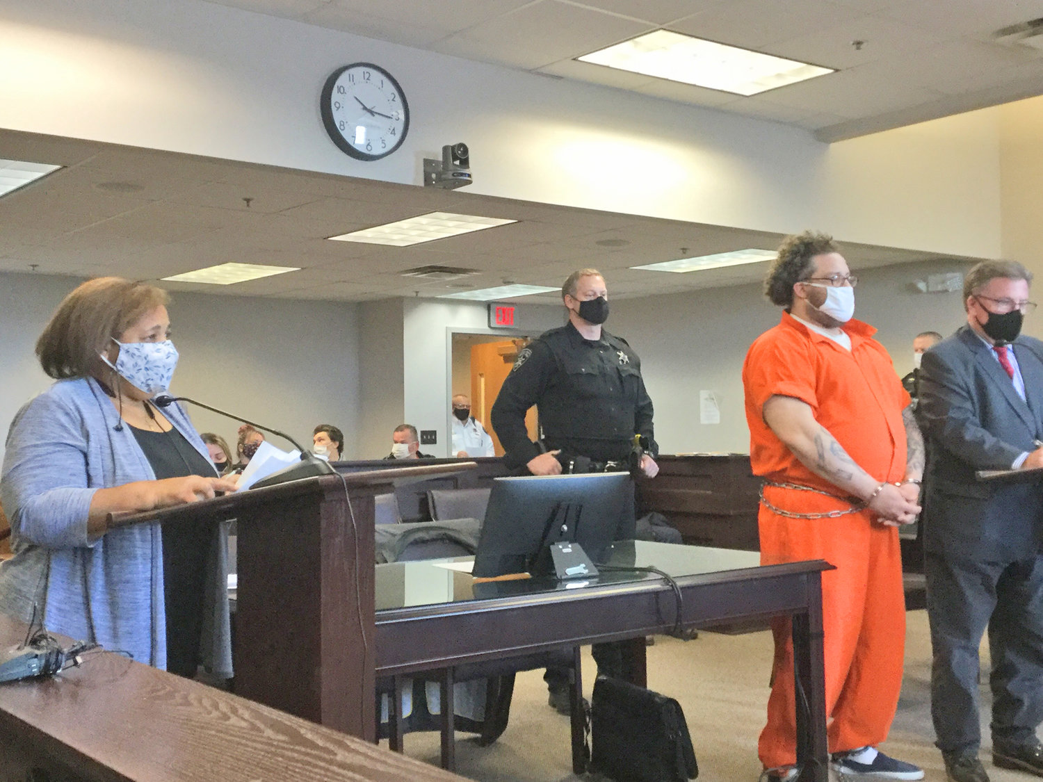 MOTHER CONFRONTS KILLER — Sadie Lesane could barely hold back her tears on Friday when she confronted her son’s killer in County Court. Lesane said Wilfredo Cotto “terrorizes” other people and it must be stopped.