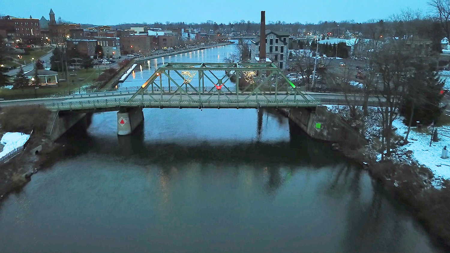 A BRIDGE OF NOTORIETY — Here is the Bridge Street Bridge in Seneca Falls, believed to be the bridge Frank Capra actually depicted in the film, “It’s a Wonderful Life,” that character George Bailey jumped from to save Clarence the Angel. (Photo submitted)