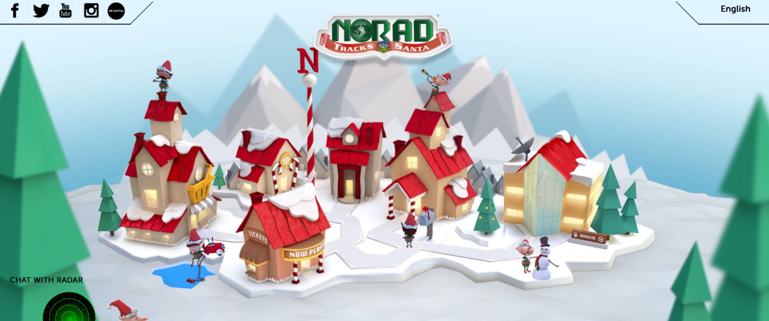 CRITICAL MISSION — Here’s a scene from the whimsical NORAD Tracks Santa website, www.noradsanta.org, which features Santa’s North Pole Village, a holiday countdown, games, a movie theater, holiday music, webstore and more. The website is available in eight languages.
