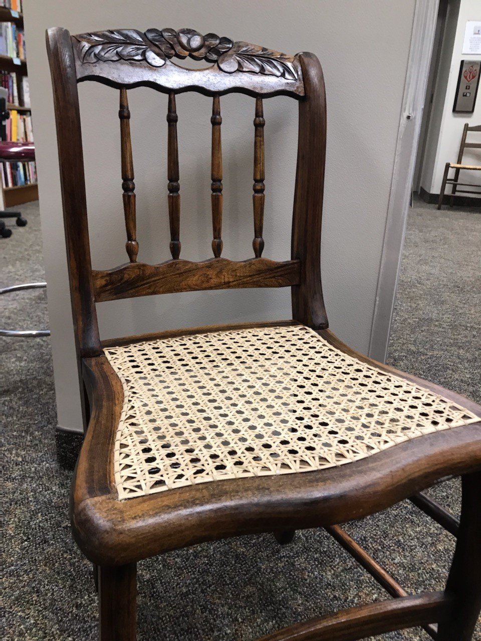 RESTORED FOR RAFFLE — A trio of accent chairs restored by the Library caners are one of four prizes up for raffle for the Canastota Public Library's "Show Your Home a Little Love" fundraiser. Tickets are on sale until Feb. 14.