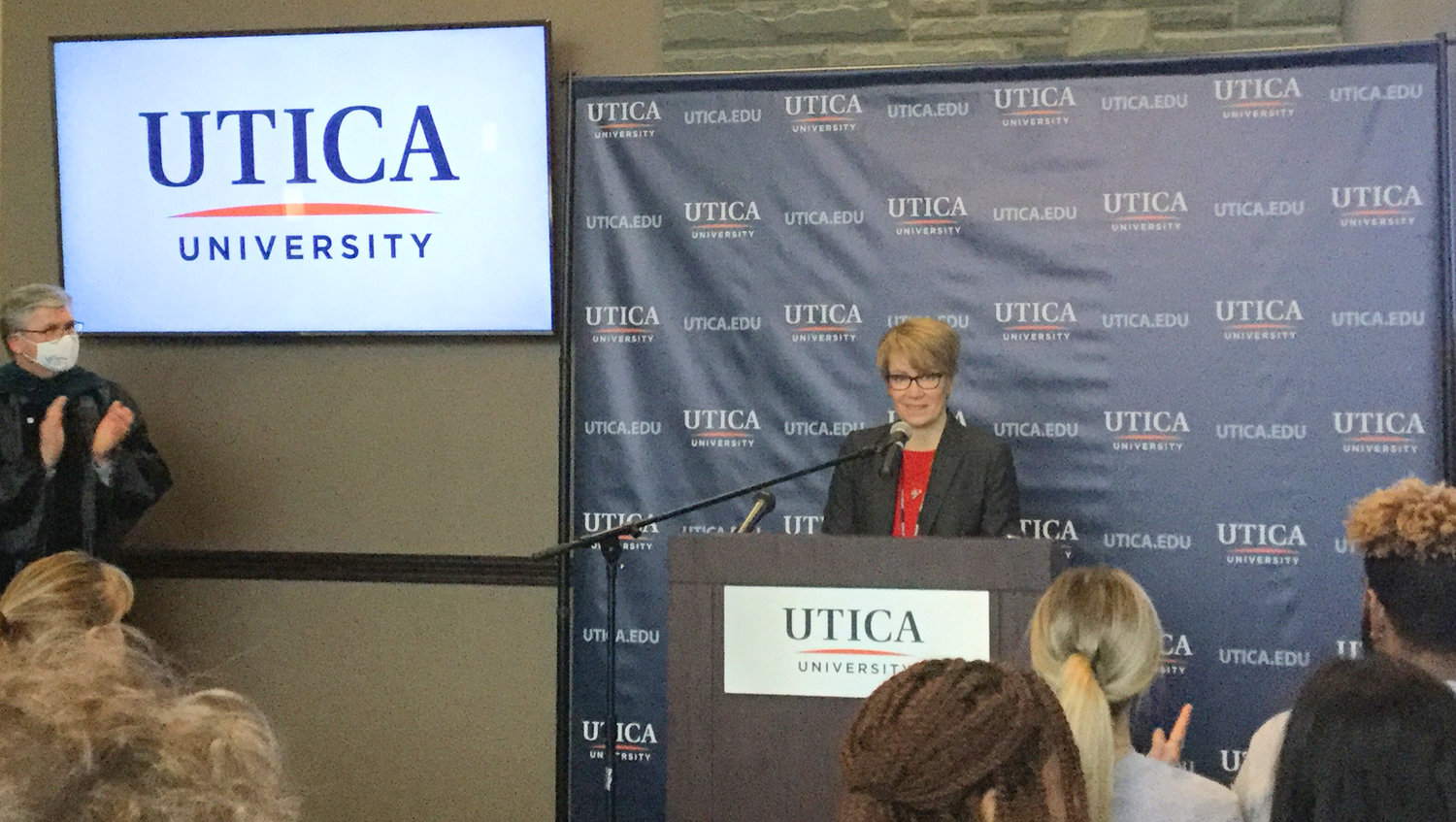 UTICA UNIVERSITY — Dr. Laura Casamento, president of Utica University, made the official announcement of the name change on campus Thursday morning. Casamento said there would not be a rise in tuition, and the new name would help with both recruitment and with graduates entering the workforce.