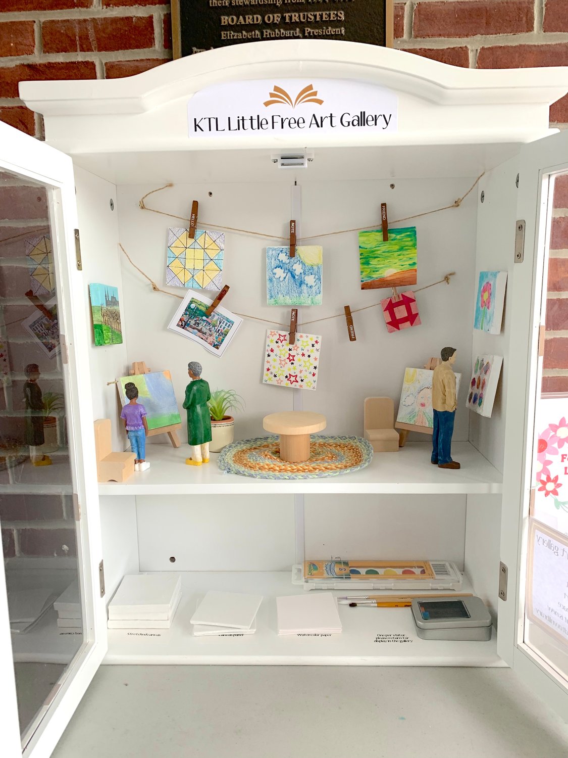 SUPPLIES — Little Free Art Gallery includes supplies for local artists to create tiny masterpieces