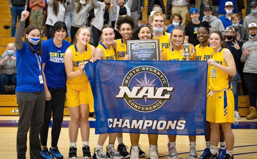 NAC CHAMPS — SUNY Poly, which claimed its first North Atlantic Conference championship with a win over Husson on Saturday, is set to play Amherst in the first-round of the NCAA tournament. The field was announced Monday afternoon.