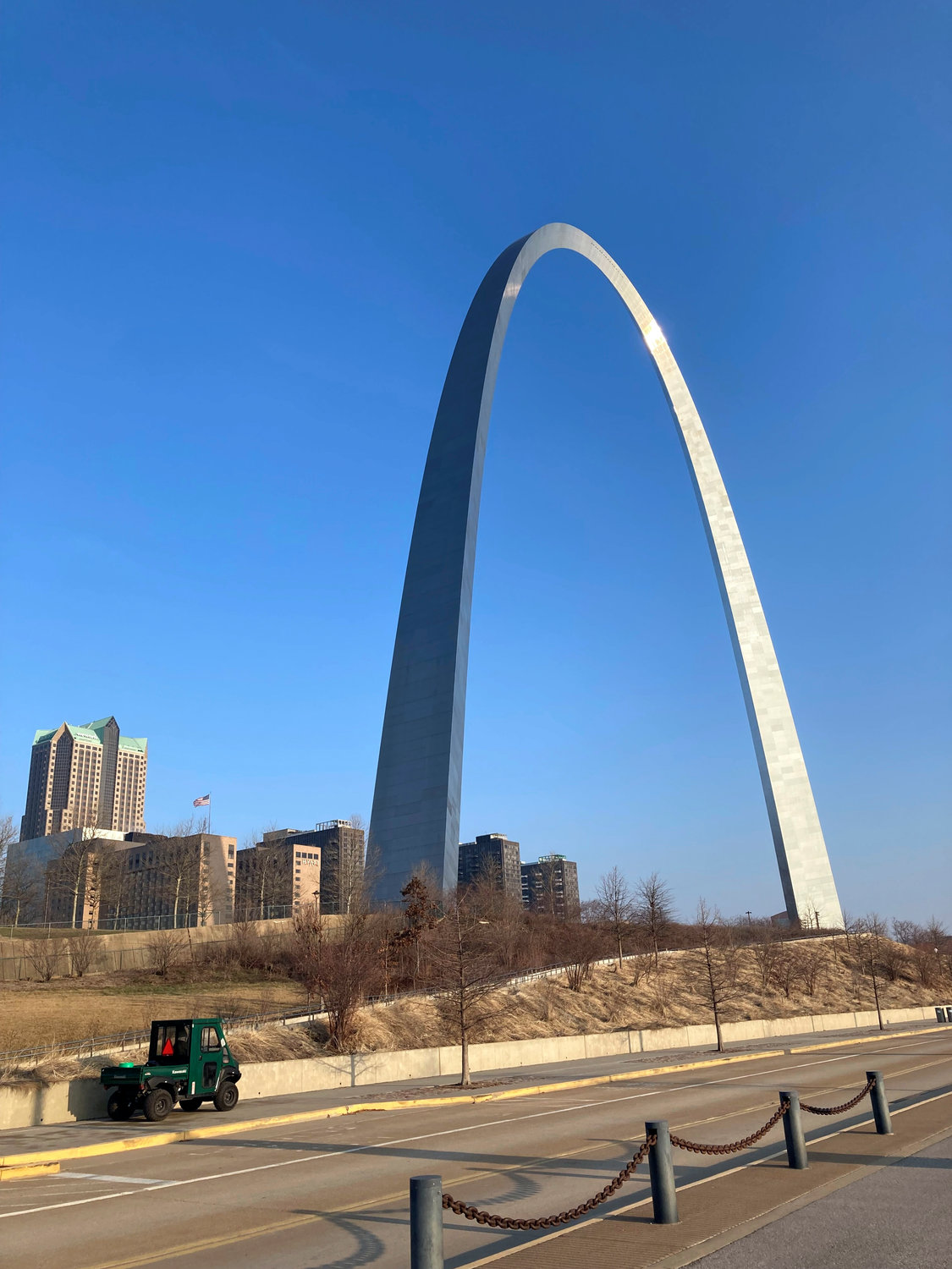 The Gateway Arch is seen, Thursday, March 3, 2022 in St. Louis. The Arch was built in the mid-1960s to withstand a strong earthquake, but many other structures in the central U.S. are not. That's concerning because the active New Madrid Fault is centered in southeastern Missouri, and experts say there's up to a 10% chance of a magnitude 7.0 earthquake or greater in the region within the next 50 years. (AP Photo/Jim Salter)