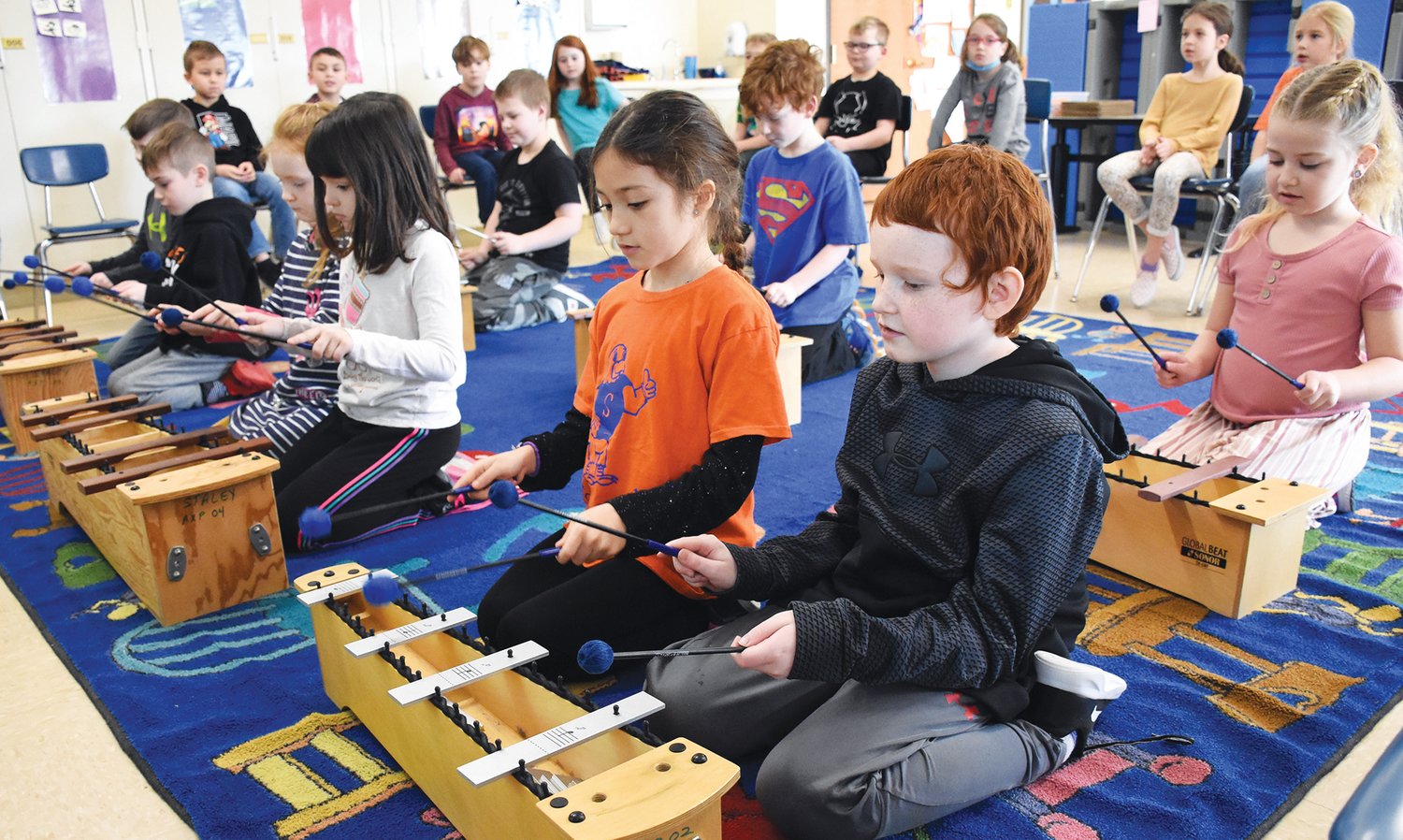 Stokes students practice the rhythm and tempo in Erica McMyler’s class.