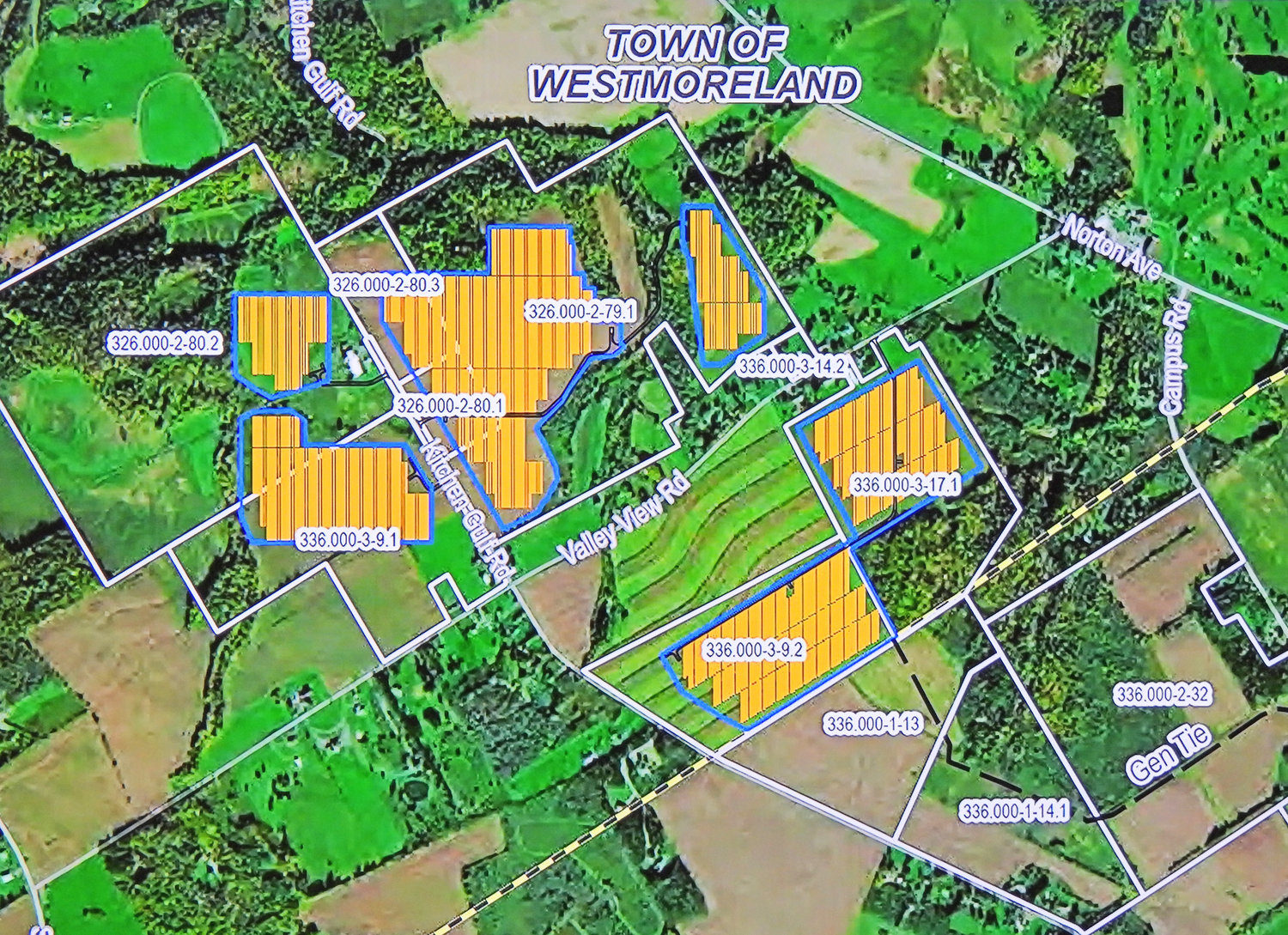 PROPOSED LOCATIONS — A map of the proposed solar project shows where solar panels would be placed in Westmoreland.