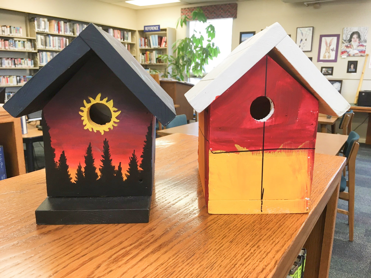 INSPIRED BIRDHOUSES — Students of Stockbridge Valley Central School's seventh grade art class, studio art class, and photography class dedicated their pieces to the late Sarah Bennati, who taught all three classes over her 20-plus year career at Stockbridge.