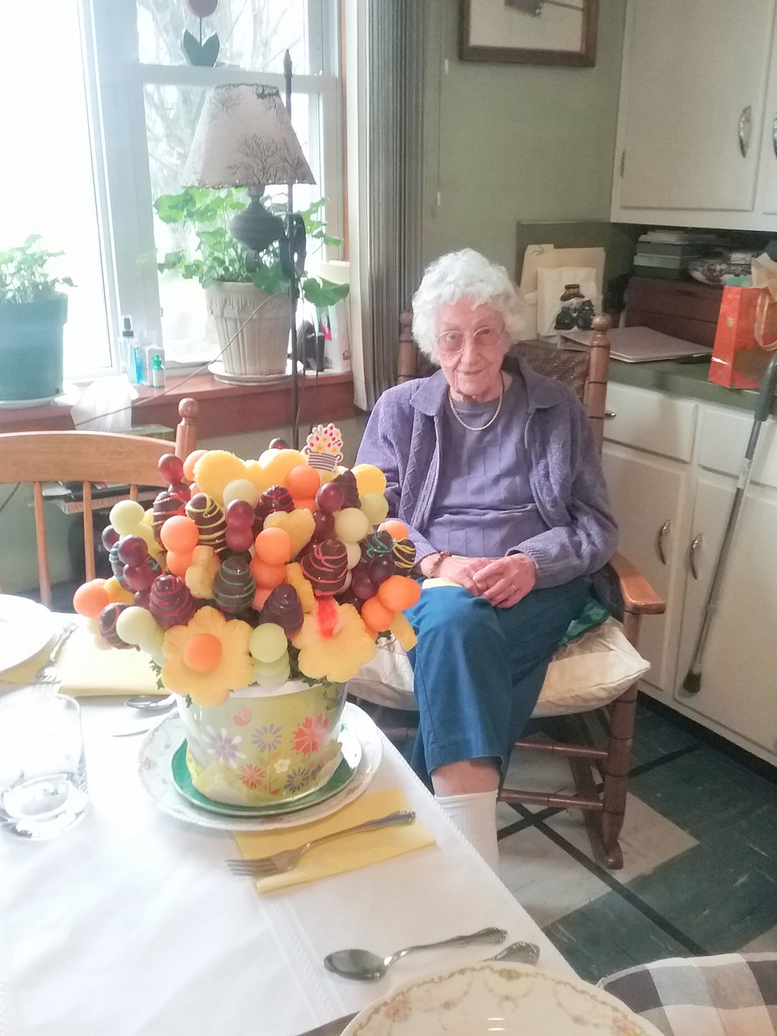 BIRTHDAY WISHES — Burlie Jones Pugh, shown above, will turn 102 on Wednesday, May 4. Members of the community are hoping to honor the lifelong Remsen woman with a shower of birthday cards.