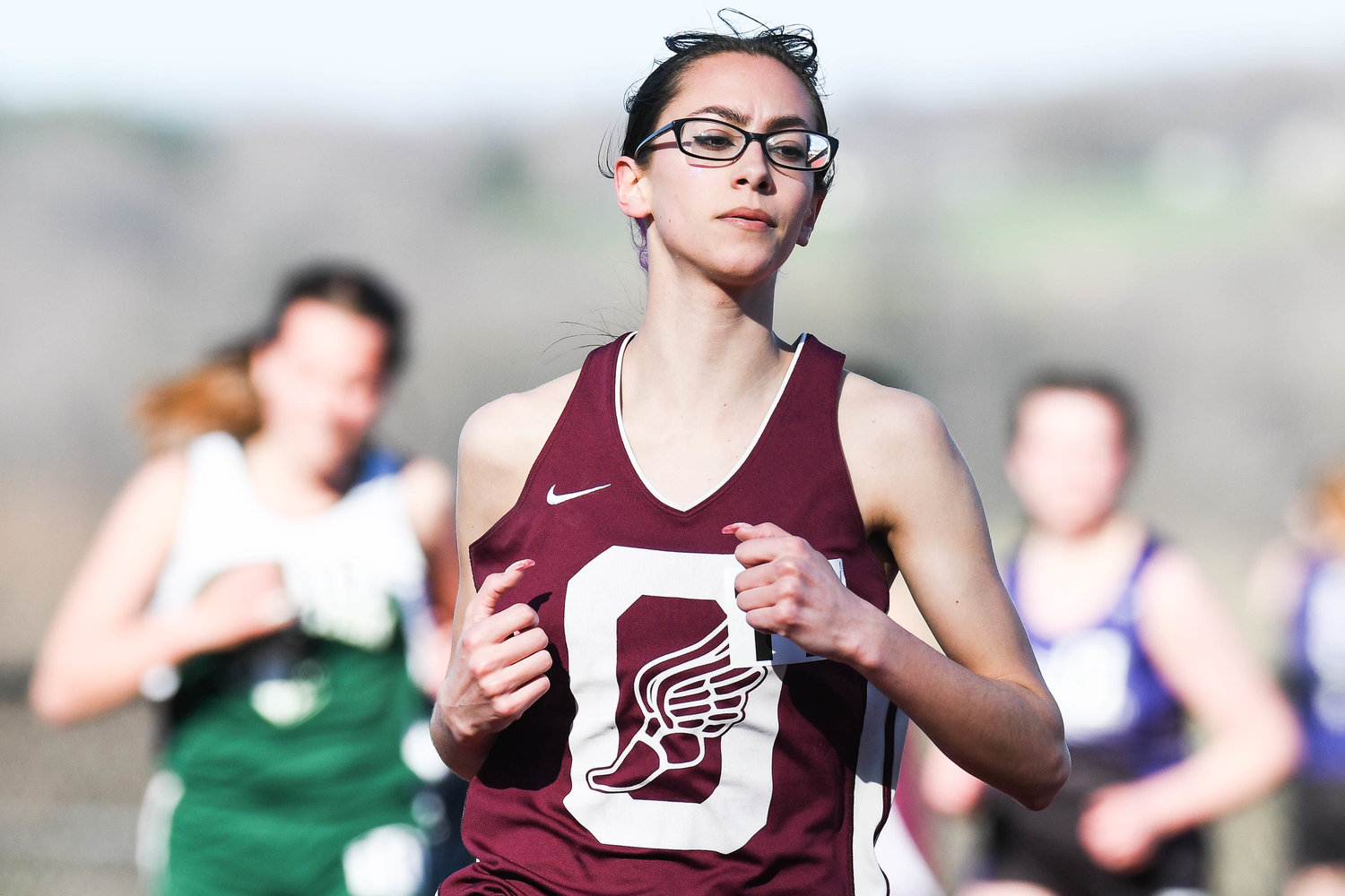 Oriskany's Paris Welker competes in the girls 3000 meter race during the Cahill Classic on Friday at Sauquoit Valley High School.