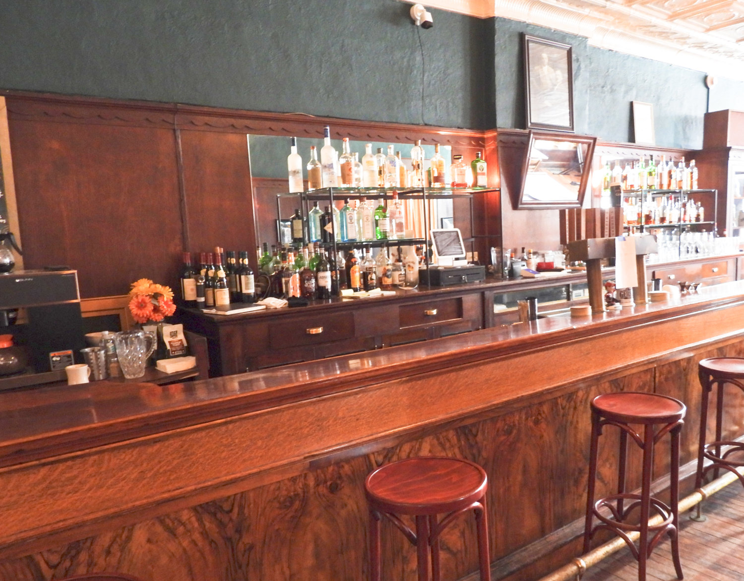FULLY STOCKED — Gerber's 1933 Tavern features the original bar, serving a number of specialty cocktails with a history behind them, from the Moscow Mule to the Moondance.