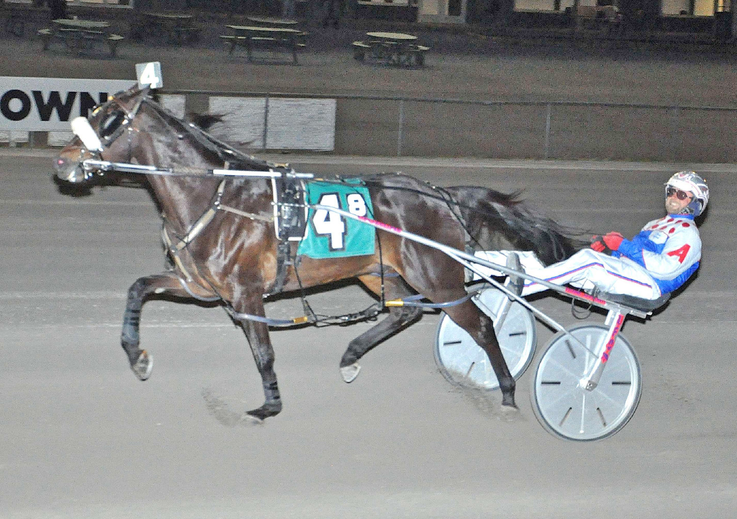 Chatelroll and driver Frank Affrunti charged to a late to win the $7,000 Open Pace.
